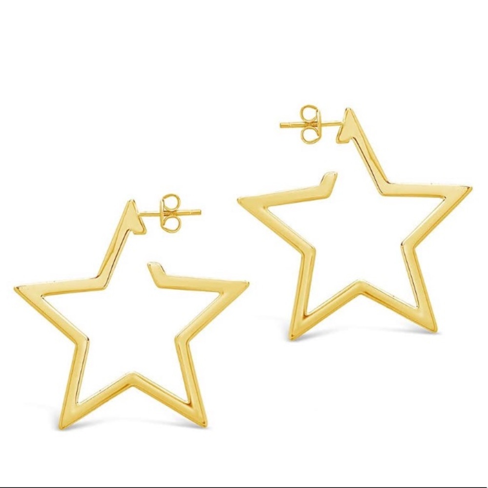 14k gold Star Gold Hoop Earrings